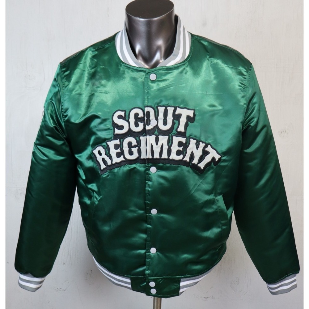 Box‎ Lunch Attack on Titan Scout Regiment Polyester Green Bomber Jacket Size XS